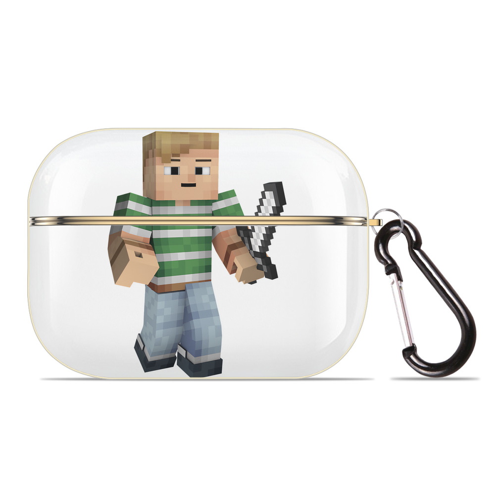（画像用） マインクラフト ブロックの世界 Minecraft MC Block world 【AirPods Pro用】ハードシェル保護ケース｜耐衝撃・防指紋・カラビナ付き商品仕様
