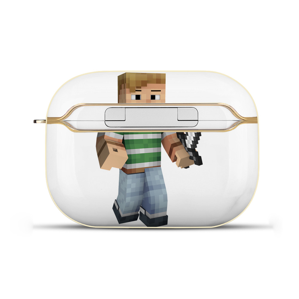 （画像用） マインクラフト ブロックの世界 Minecraft MC Block world 【AirPods Pro用】ハードシェル保護ケース｜耐衝撃・防指紋・カラビナ付き商品仕様