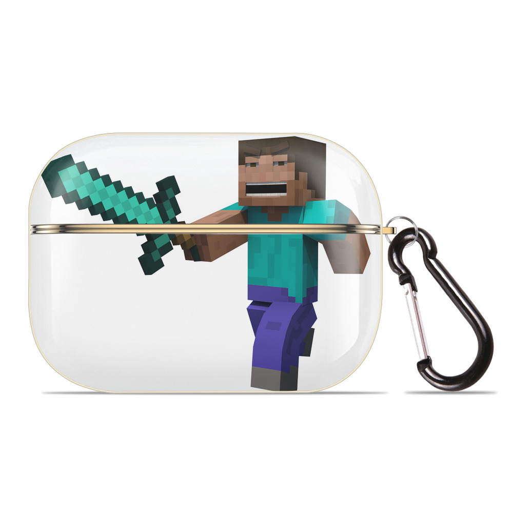 （画像用） マインクラフト ブロックの世界 Minecraft MC Block world 【AirPods Pro用】ハードシェル保護ケース｜耐衝撃・防指紋・カラビナ付き商品仕様
