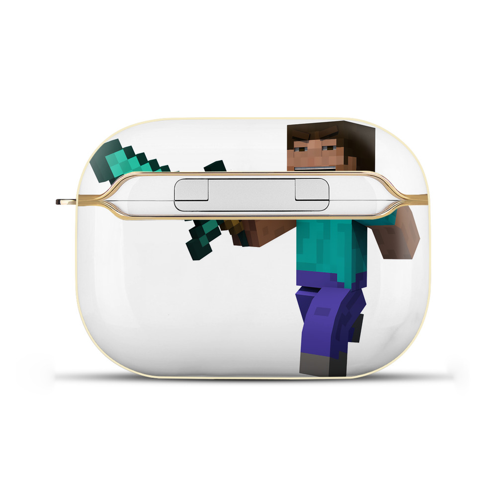 （画像用） マインクラフト ブロックの世界 Minecraft MC Block world 【AirPods Pro用】ハードシェル保護ケース｜耐衝撃・防指紋・カラビナ付き商品仕様