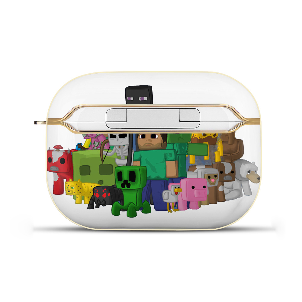 （画像用） マインクラフト ブロックの世界 Minecraft MC Block world 【AirPods Pro用】ハードシェル保護ケース｜耐衝撃・防指紋・カラビナ付き商品仕様