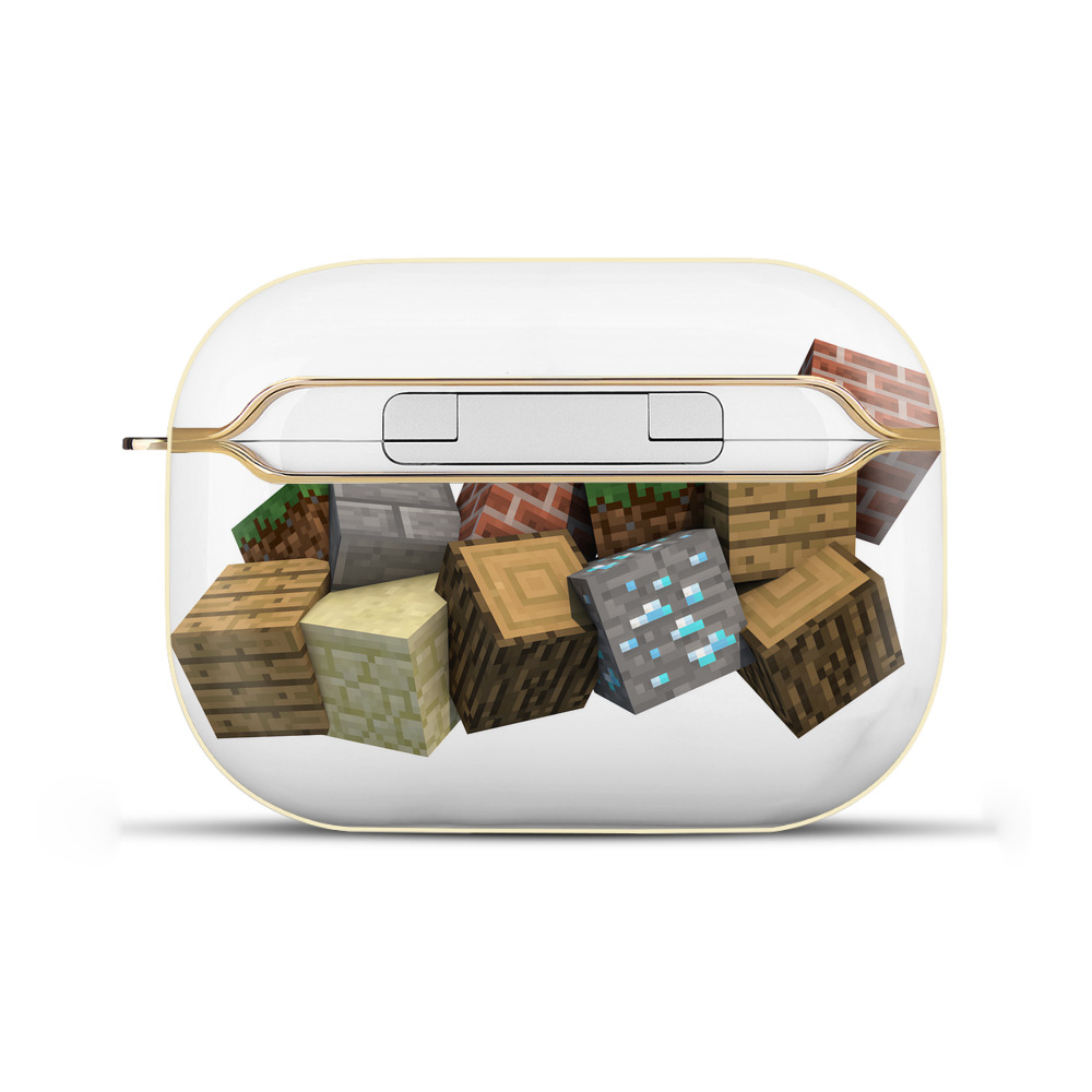 （画像用） マインクラフト ブロックの世界 Minecraft MC Block world 【AirPods Pro用】ハードシェル保護ケース｜耐衝撃・防指紋・カラビナ付き商品仕様