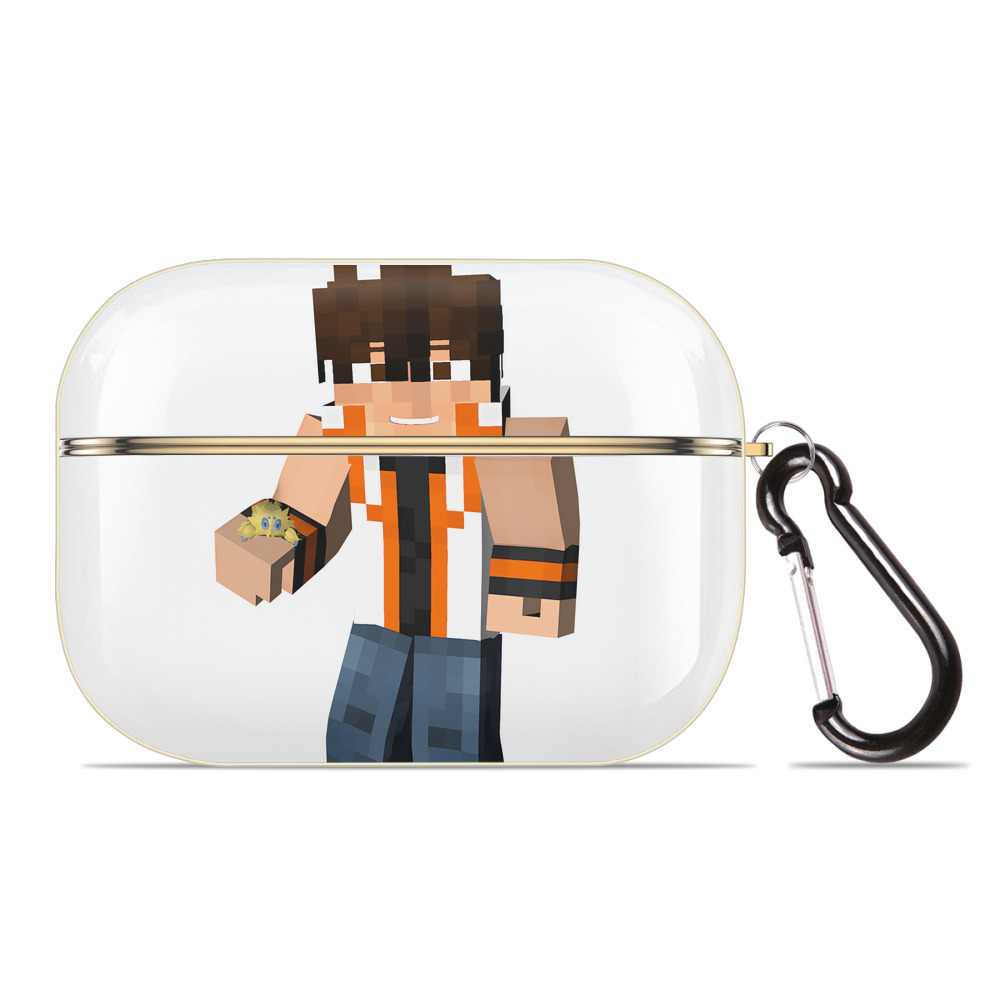 （画像用） マインクラフト ブロックの世界 Minecraft MC Block world 【AirPods Pro用】ハードシェル保護ケース｜耐衝撃・防指紋・カラビナ付き商品仕様