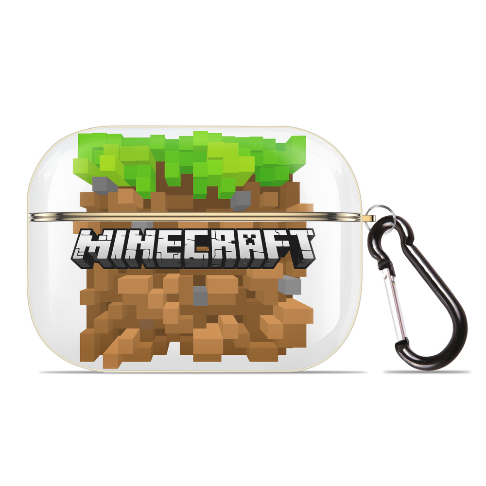 （画像用） マインクラフト ブロックの世界 Minecraft MC Block world 【AirPods Pro用】ハードシェル保護ケース｜耐衝撃・防指紋・カラビナ付き商品仕様