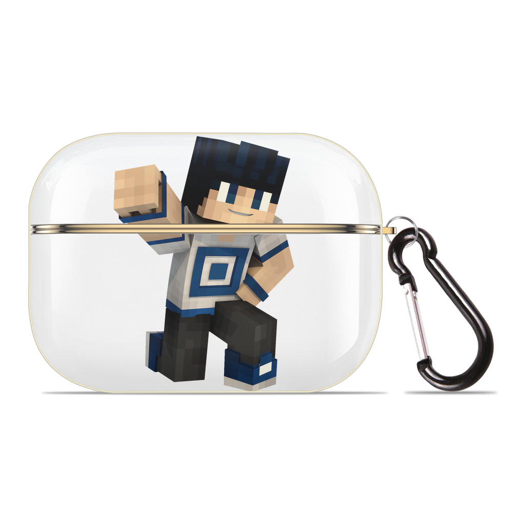 （画像用） マインクラフト ブロックの世界 Minecraft MC Block world 【AirPods Pro用】ハードシェル保護ケース｜耐衝撃・防指紋・カラビナ付き商品仕様
