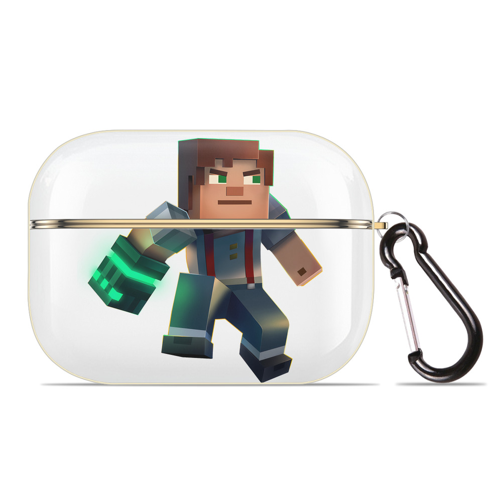 （画像用） マインクラフト ブロックの世界 Minecraft MC Block world 【AirPods Pro用】ハードシェル保護ケース｜耐衝撃・防指紋・カラビナ付き商品仕様