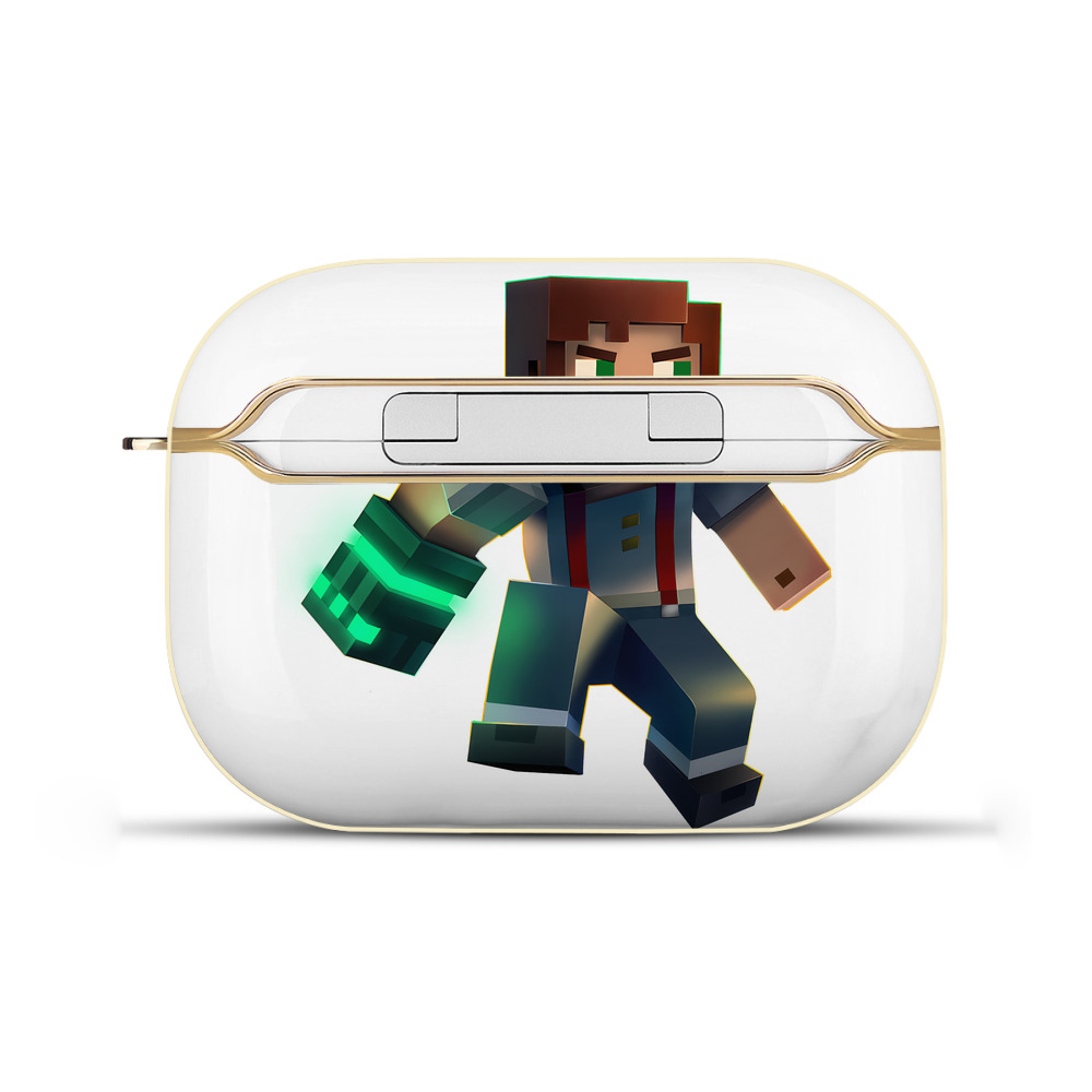 （画像用） マインクラフト ブロックの世界 Minecraft MC Block world 【AirPods Pro用】ハードシェル保護ケース｜耐衝撃・防指紋・カラビナ付き商品仕様