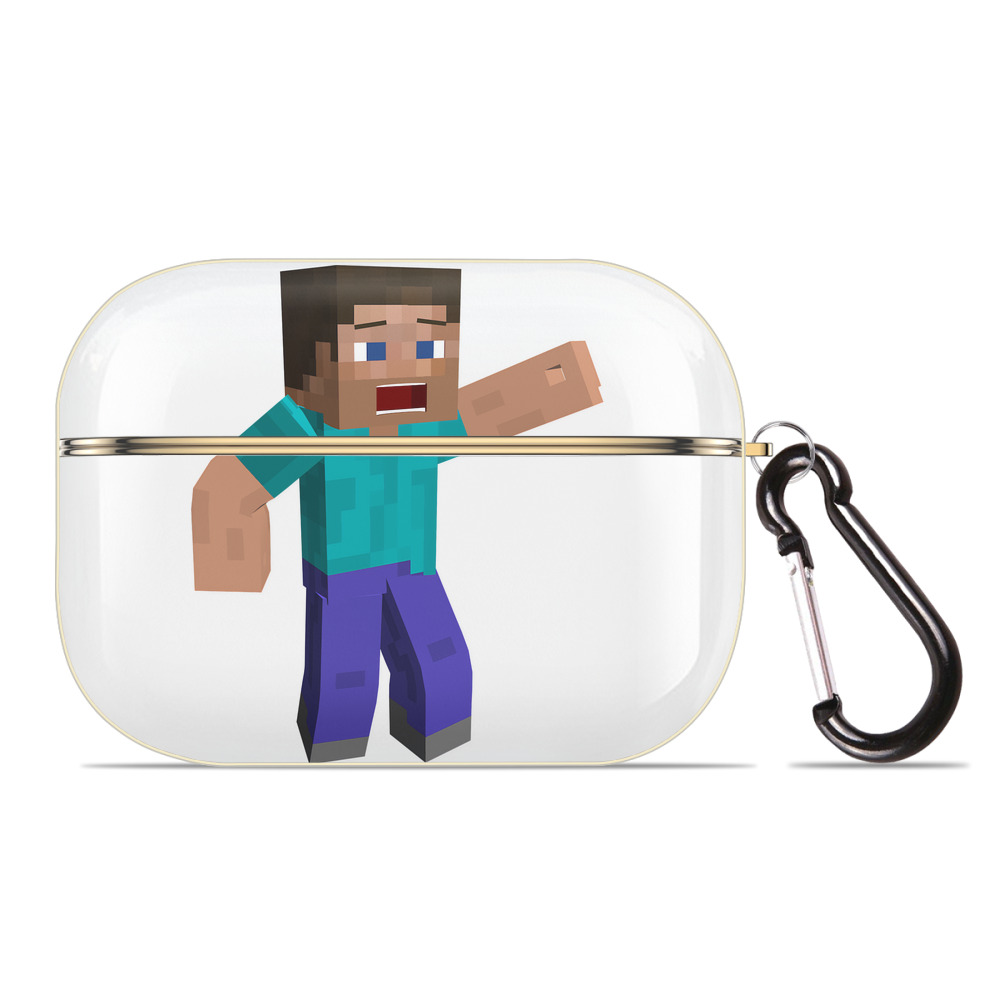 （画像用） マインクラフト ブロックの世界 Minecraft MC Block world 【AirPods Pro用】ハードシェル保護ケース｜耐衝撃・防指紋・カラビナ付き商品仕様