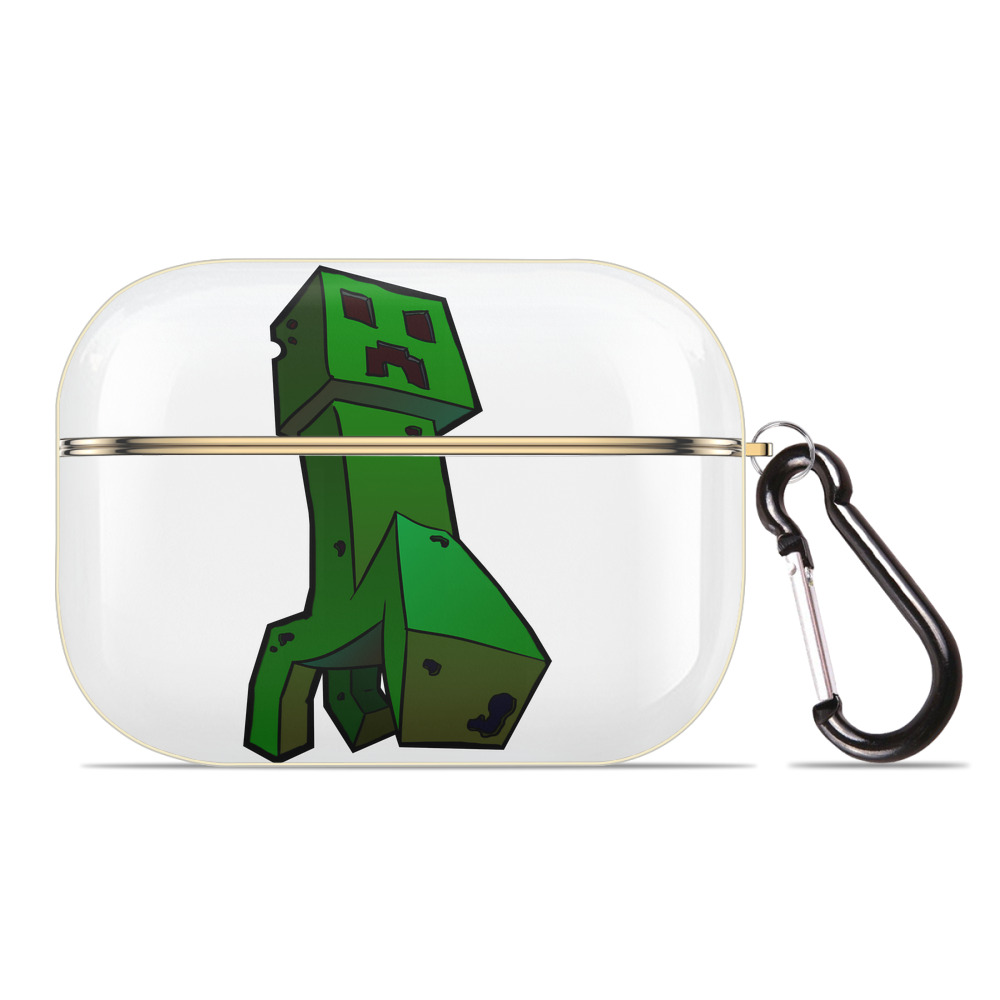 （画像用） マインクラフト ブロックの世界 Minecraft MC Block world 【AirPods Pro用】ハードシェル保護ケース｜耐衝撃・防指紋・カラビナ付き商品仕様