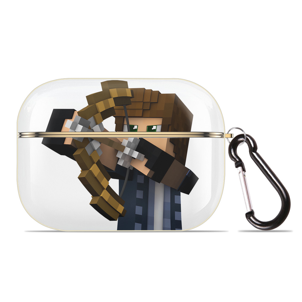 （画像用） マインクラフト ブロックの世界 Minecraft MC Block world 【AirPods Pro用】ハードシェル保護ケース｜耐衝撃・防指紋・カラビナ付き商品仕様