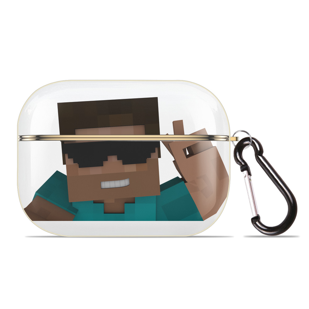 （画像用） マインクラフト ブロックの世界 Minecraft MC Block world 【AirPods Pro用】ハードシェル保護ケース｜耐衝撃・防指紋・カラビナ付き商品仕様