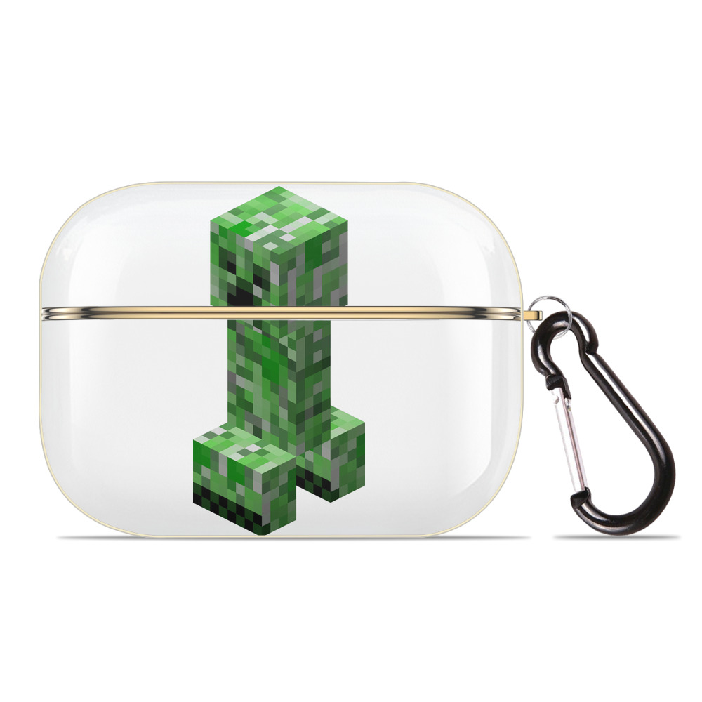 （画像用） マインクラフト ブロックの世界 Minecraft MC Block world 【AirPods Pro用】ハードシェル保護ケース｜耐衝撃・防指紋・カラビナ付き商品仕様
