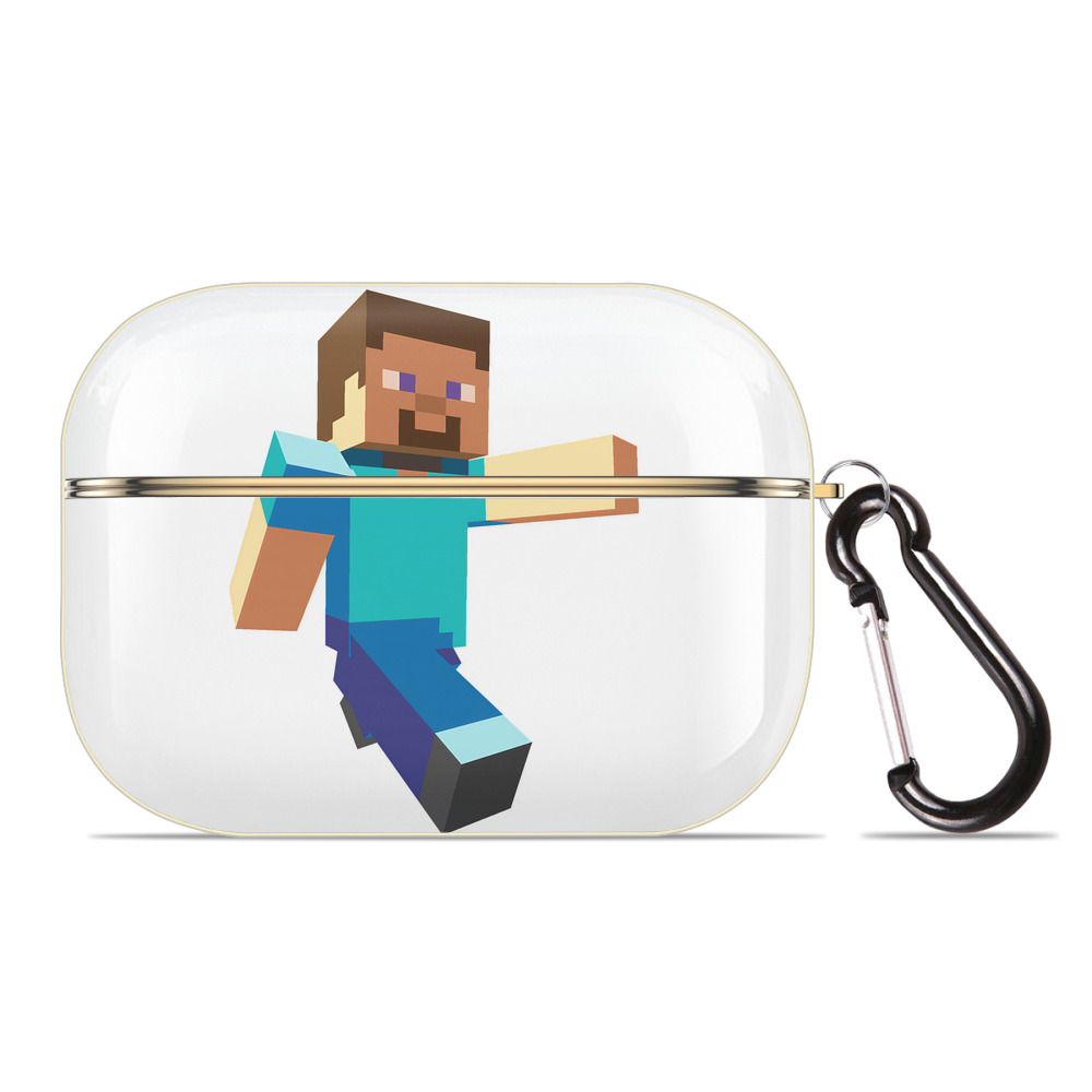（画像用） マインクラフト ブロックの世界 Minecraft MC Block world 【AirPods Pro用】ハードシェル保護ケース｜耐衝撃・防指紋・カラビナ付き商品仕様