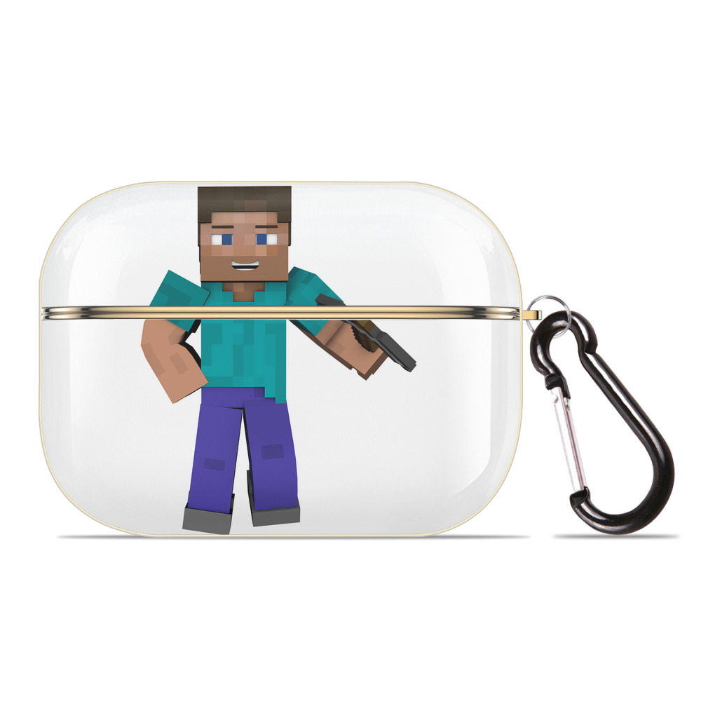 （画像用） マインクラフト ブロックの世界 Minecraft MC Block world 【AirPods Pro用】ハードシェル保護ケース｜耐衝撃・防指紋・カラビナ付き商品仕様