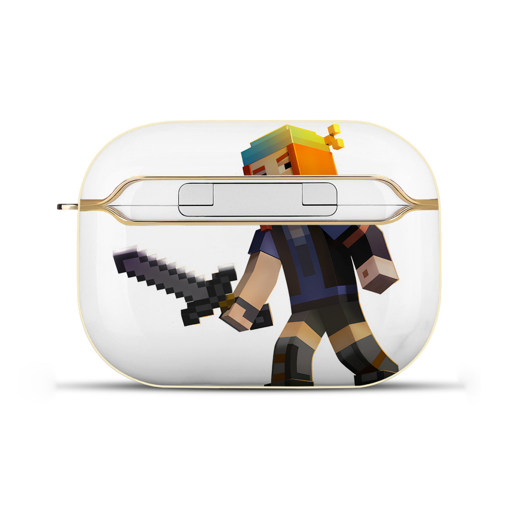 （画像用） マインクラフト ブロックの世界 Minecraft MC Block world 【AirPods Pro用】ハードシェル保護ケース｜耐衝撃・防指紋・カラビナ付き商品仕様