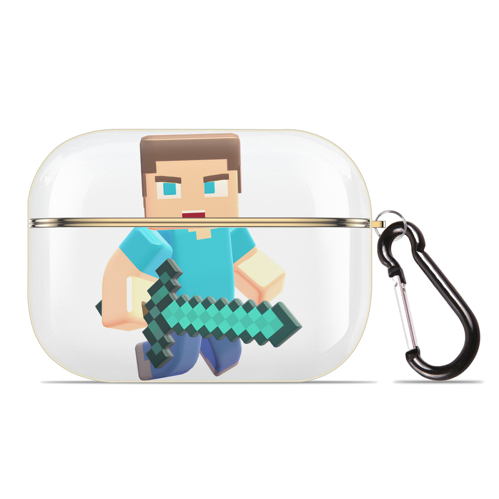 （画像用） マインクラフト ブロックの世界 Minecraft MC Block world 【AirPods Pro用】ハードシェル保護ケース｜耐衝撃・防指紋・カラビナ付き商品仕様