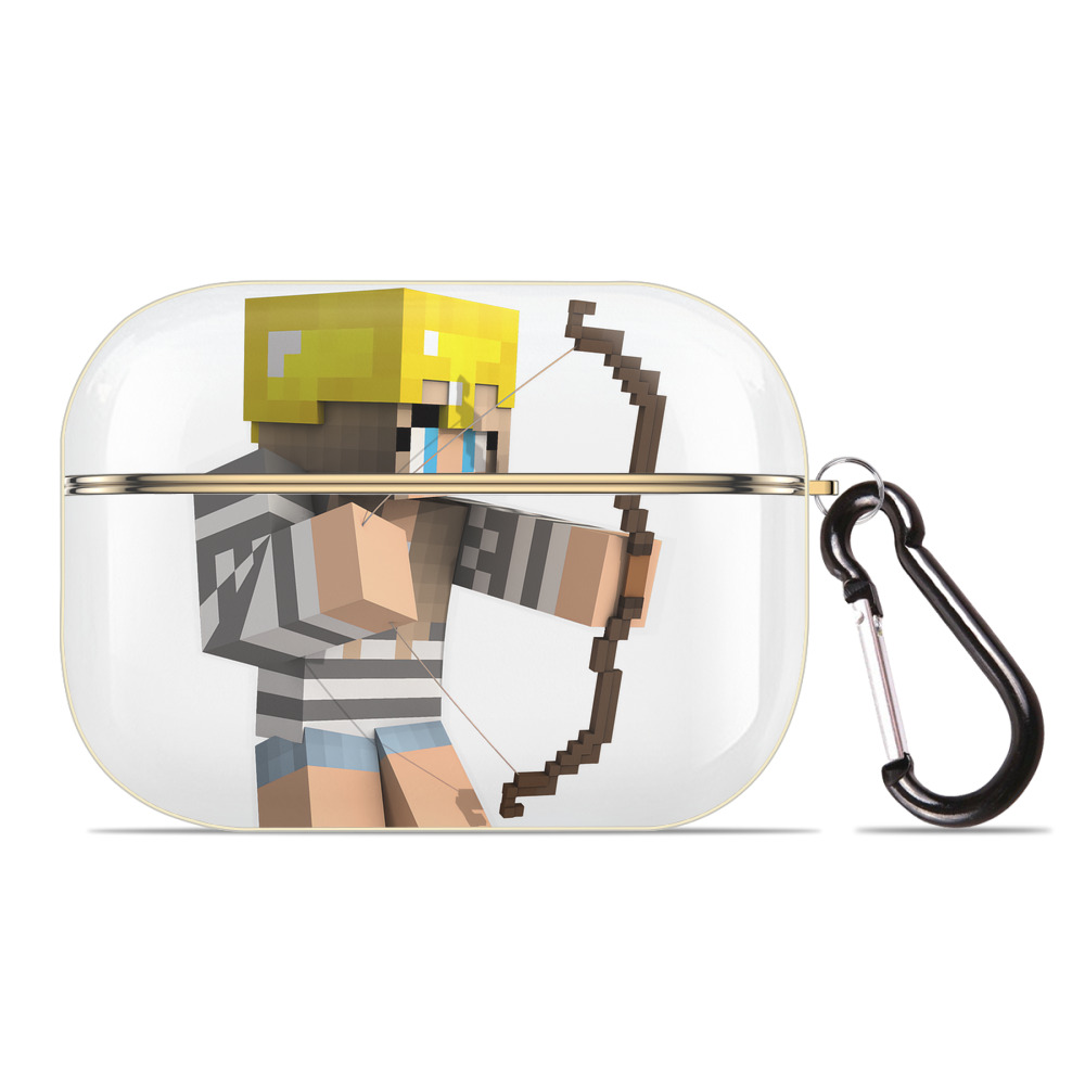 （画像用） マインクラフト ブロックの世界 Minecraft MC Block world 【AirPods Pro用】ハードシェル保護ケース｜耐衝撃・防指紋・カラビナ付き商品仕様