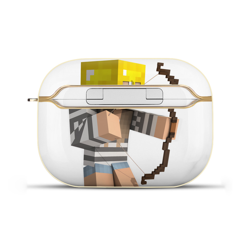 （画像用） マインクラフト ブロックの世界 Minecraft MC Block world 【AirPods Pro用】ハードシェル保護ケース｜耐衝撃・防指紋・カラビナ付き商品仕様