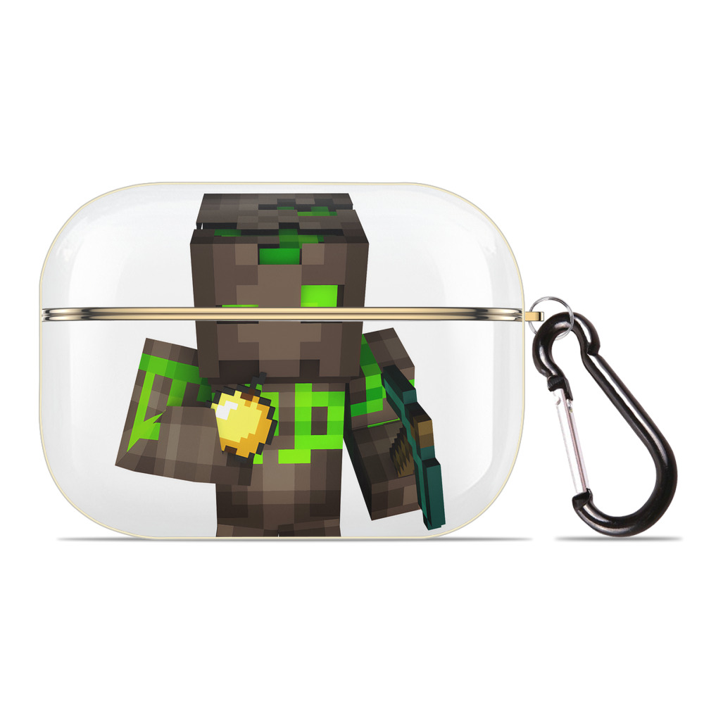 （画像用） マインクラフト ブロックの世界 Minecraft MC Block world 【AirPods Pro用】ハードシェル保護ケース｜耐衝撃・防指紋・カラビナ付き商品仕様