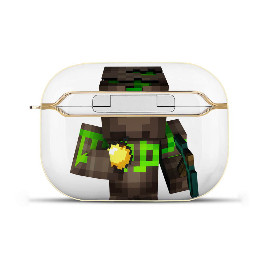（画像用） マインクラフト ブロックの世界 Minecraft MC Block world 【AirPods Pro用】ハードシェル保護ケース｜耐衝撃・防指紋・カラビナ付き商品仕様