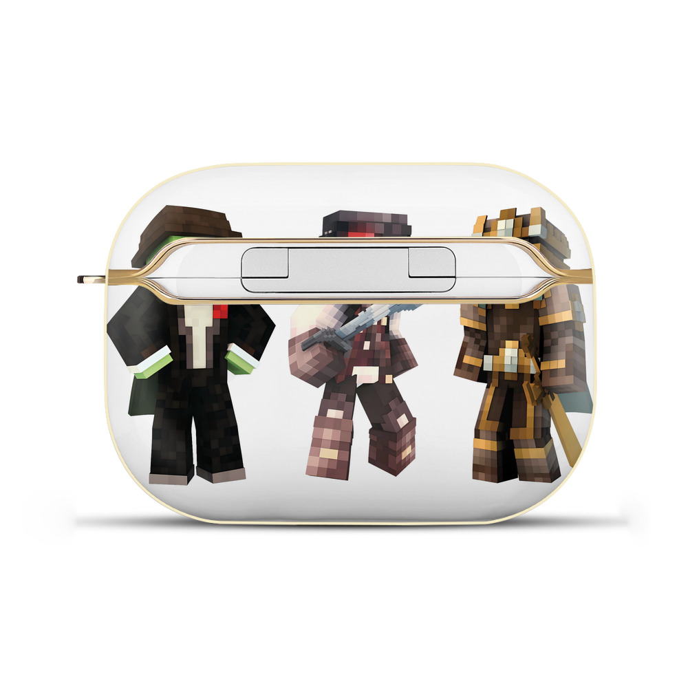（画像用） マインクラフト ブロックの世界 Minecraft MC Block world 【AirPods Pro用】ハードシェル保護ケース｜耐衝撃・防指紋・カラビナ付き商品仕様