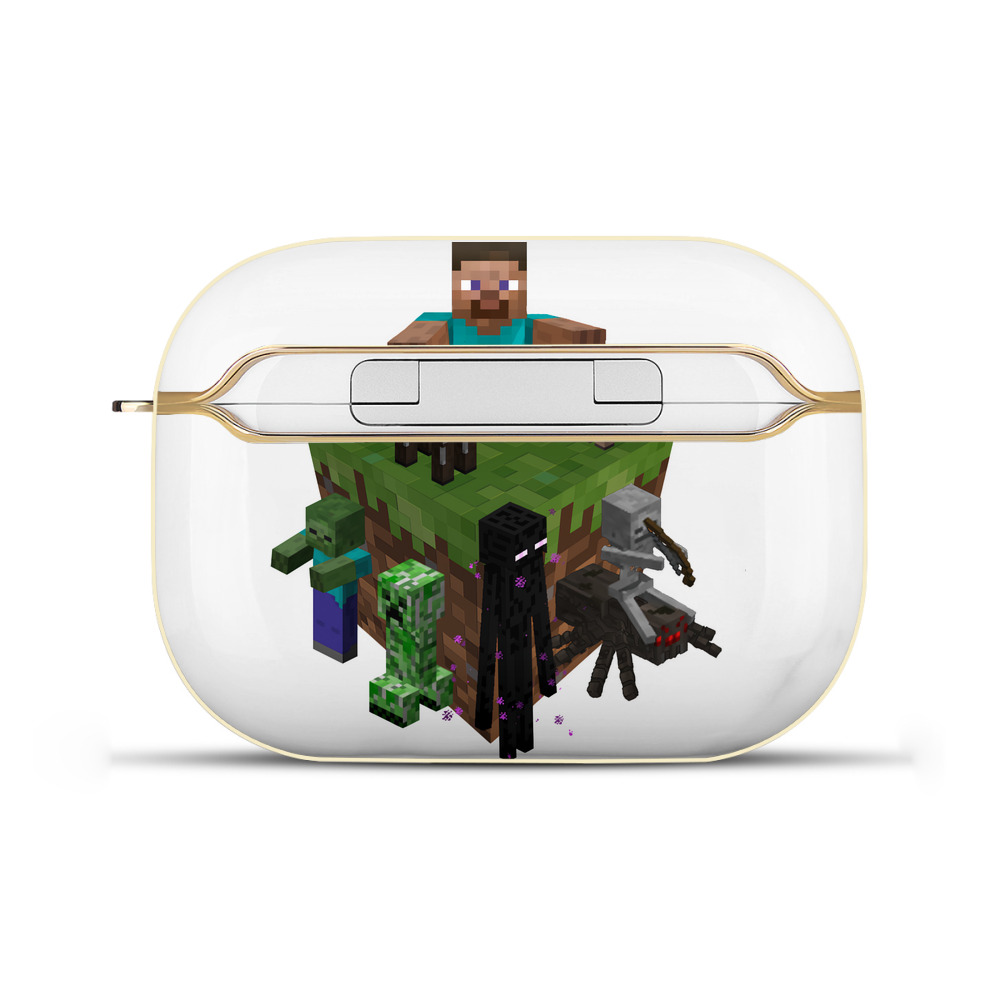 （画像用） マインクラフト ブロックの世界 Minecraft MC Block world 【AirPods Pro用】ハードシェル保護ケース｜耐衝撃・防指紋・カラビナ付き商品仕様