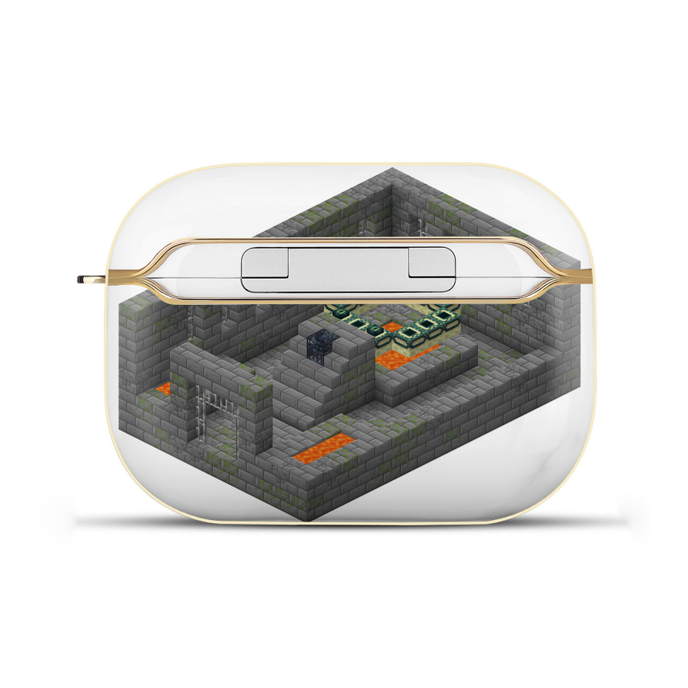 （画像用） マインクラフト ブロックの世界 Minecraft MC Block world 【AirPods Pro用】ハードシェル保護ケース｜耐衝撃・防指紋・カラビナ付き商品仕様
