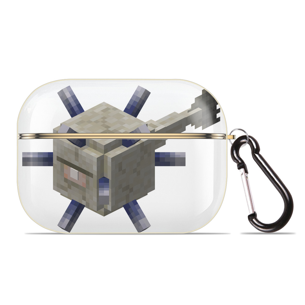 （画像用） マインクラフト ブロックの世界 Minecraft MC Block world 【AirPods Pro用】ハードシェル保護ケース｜耐衝撃・防指紋・カラビナ付き商品仕様
