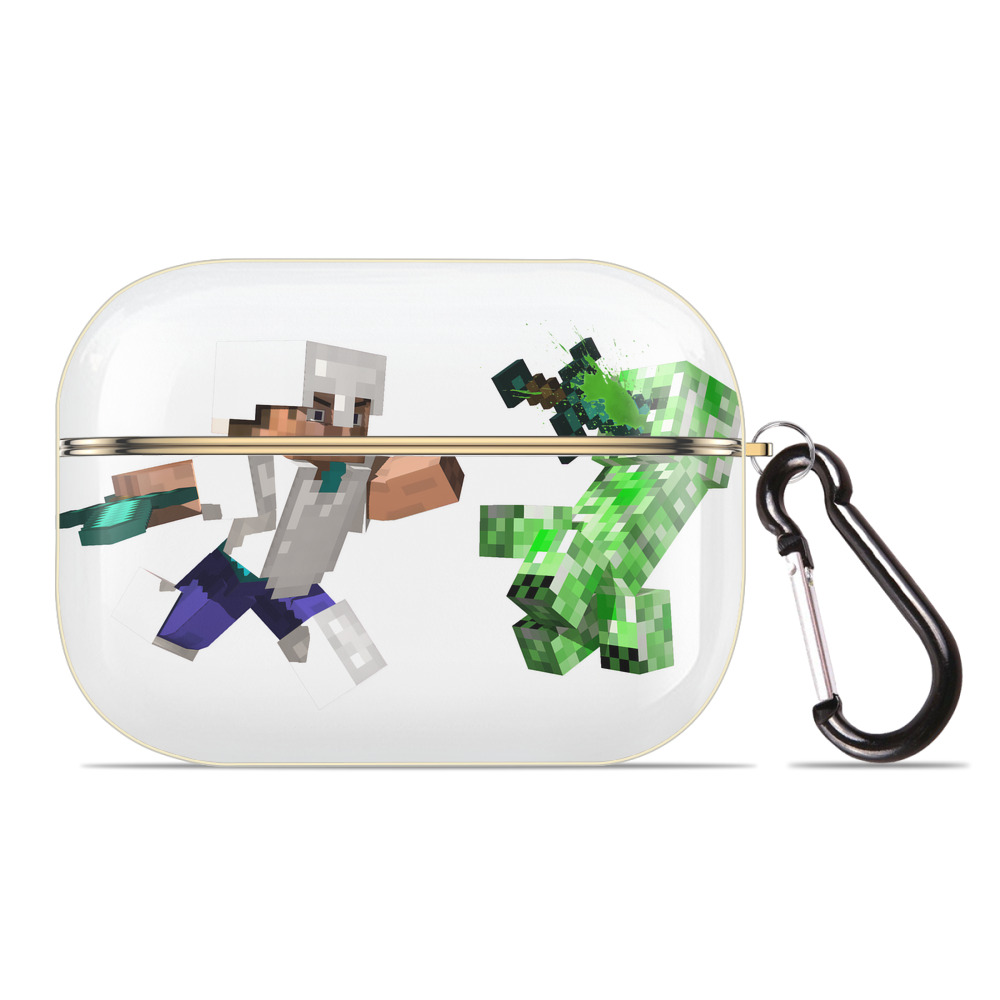 （画像用） マインクラフト ブロックの世界 Minecraft MC Block world 【AirPods Pro用】ハードシェル保護ケース｜耐衝撃・防指紋・カラビナ付き商品仕様