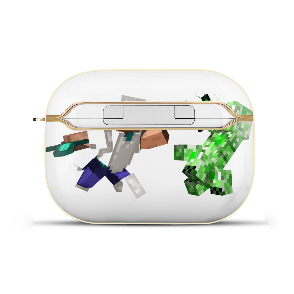 （画像用） マインクラフト ブロックの世界 Minecraft MC Block world 【AirPods Pro用】ハードシェル保護ケース｜耐衝撃・防指紋・カラビナ付き商品仕様