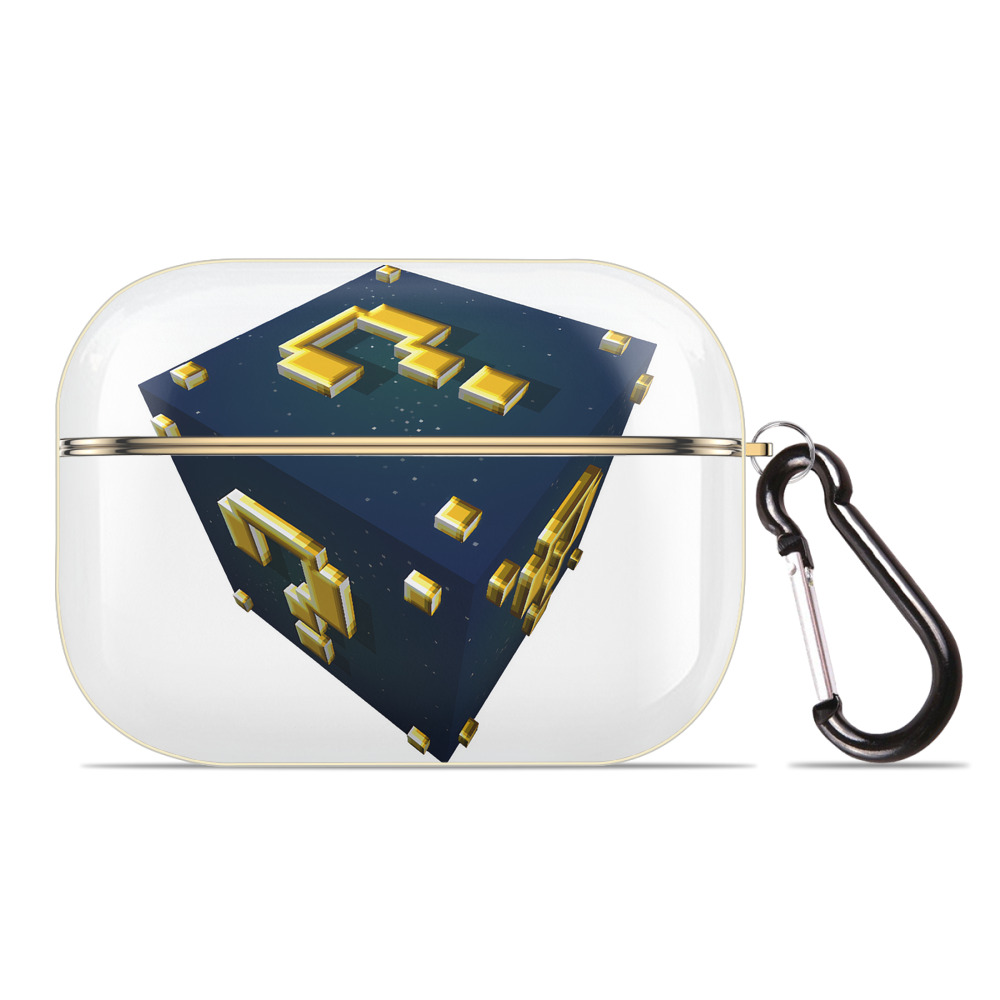 （画像用） マインクラフト ブロックの世界 Minecraft MC Block world 【AirPods Pro用】ハードシェル保護ケース｜耐衝撃・防指紋・カラビナ付き商品仕様