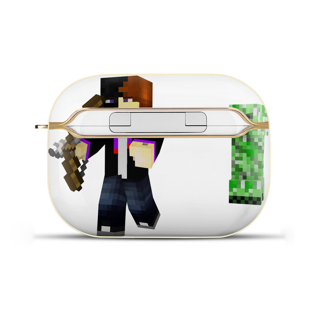 （画像用） マインクラフト ブロックの世界 Minecraft MC Block world 【AirPods Pro用】ハードシェル保護ケース｜耐衝撃・防指紋・カラビナ付き商品仕様