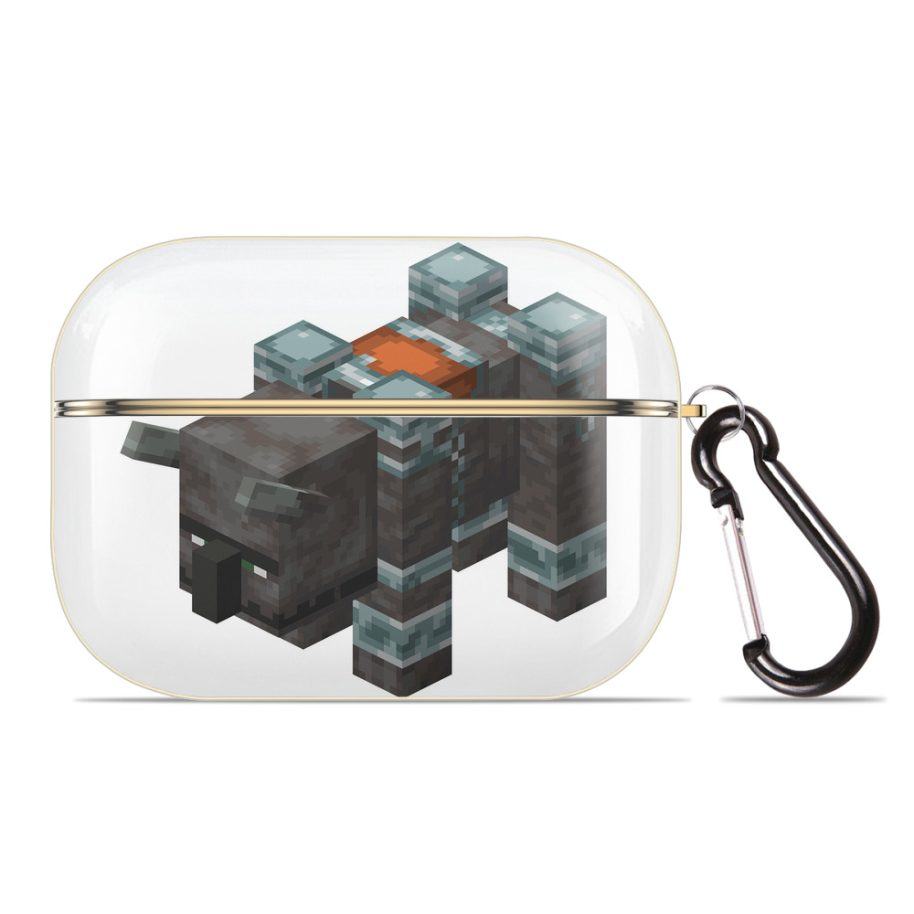 （画像用） マインクラフト ブロックの世界 Minecraft MC Block world 【AirPods Pro用】ハードシェル保護ケース｜耐衝撃・防指紋・カラビナ付き商品仕様