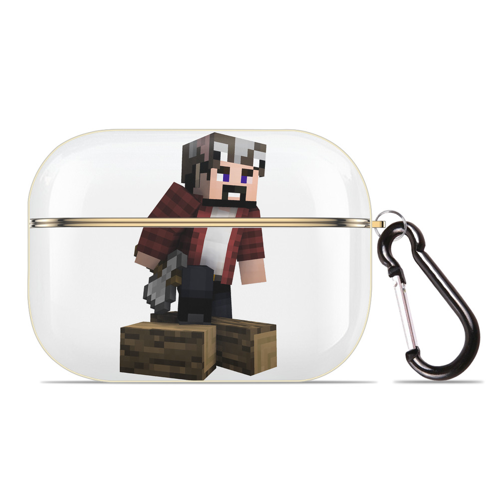 （画像用） マインクラフト ブロックの世界 Minecraft MC Block world 【AirPods Pro用】ハードシェル保護ケース｜耐衝撃・防指紋・カラビナ付き商品仕様