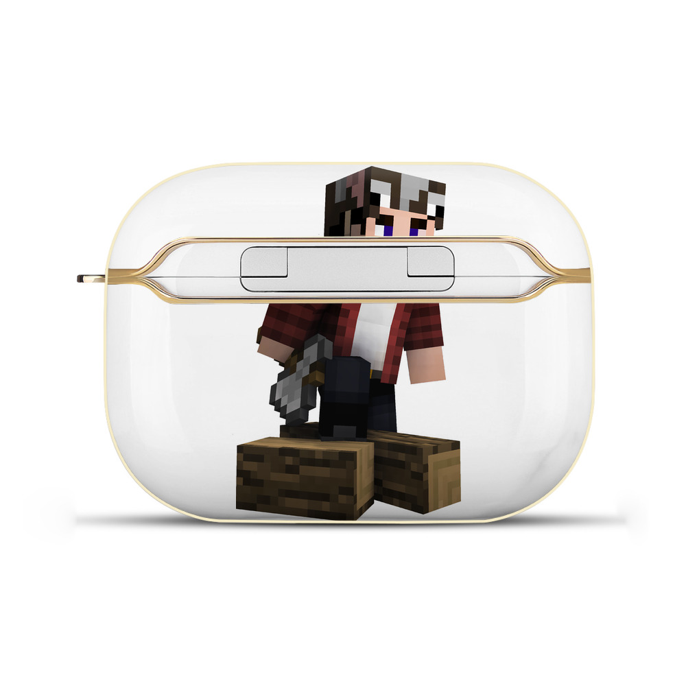 （画像用） マインクラフト ブロックの世界 Minecraft MC Block world 【AirPods Pro用】ハードシェル保護ケース｜耐衝撃・防指紋・カラビナ付き商品仕様