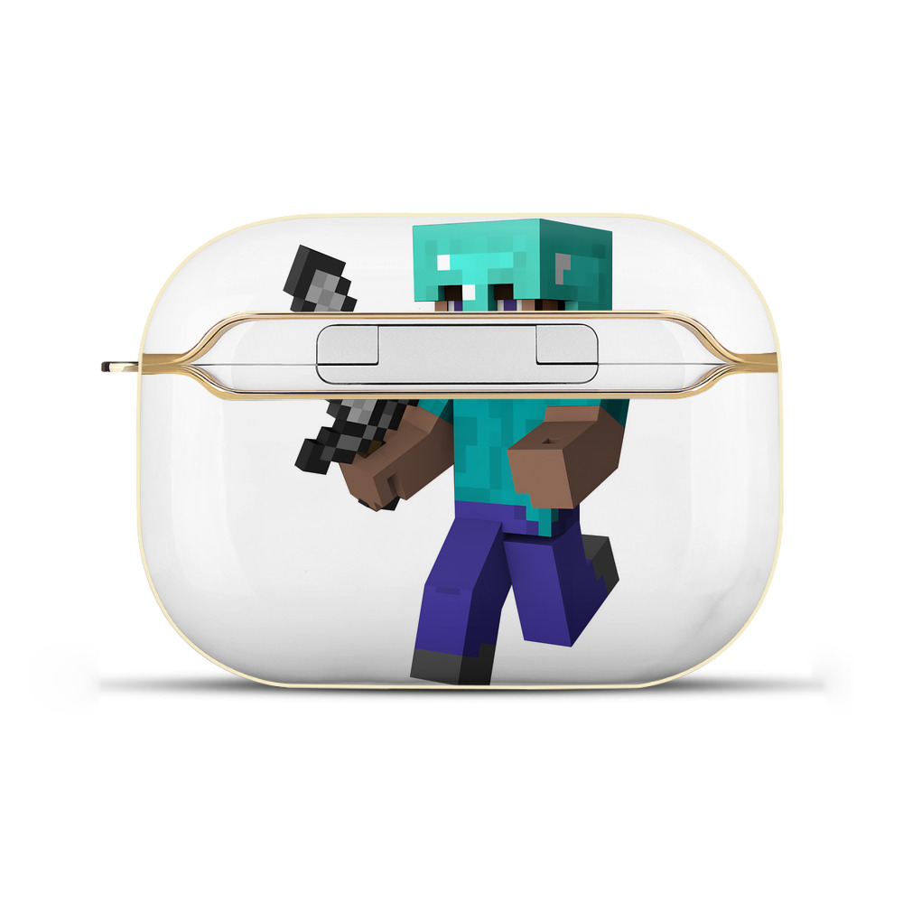 （画像用） マインクラフト ブロックの世界 Minecraft MC Block world 【AirPods Pro用】ハードシェル保護ケース｜耐衝撃・防指紋・カラビナ付き商品仕様