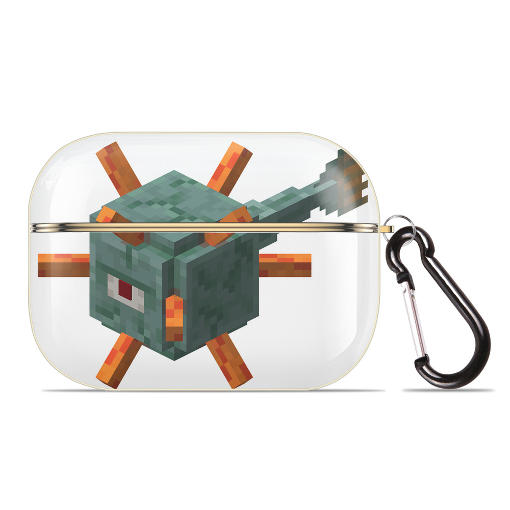 （画像用） マインクラフト ブロックの世界 Minecraft MC Block world 【AirPods Pro用】ハードシェル保護ケース｜耐衝撃・防指紋・カラビナ付き商品仕様