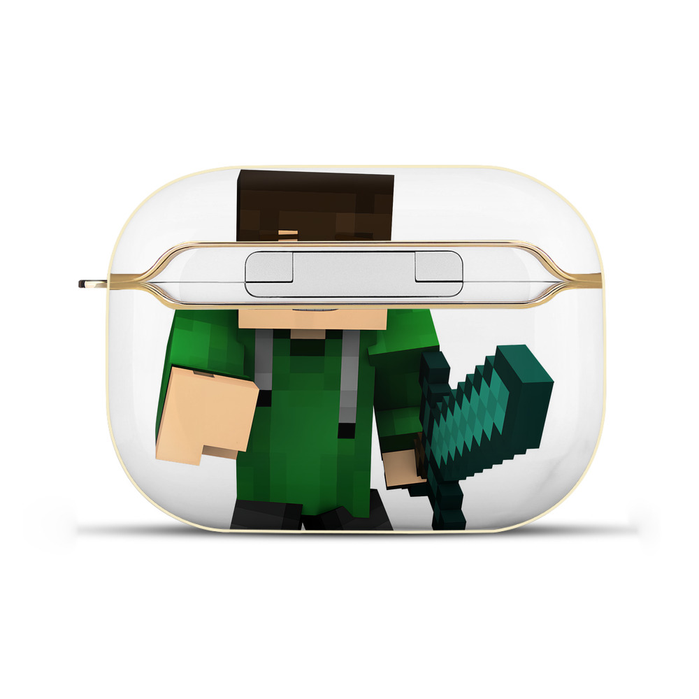 （画像用） マインクラフト ブロックの世界 Minecraft MC Block world 【AirPods Pro用】ハードシェル保護ケース｜耐衝撃・防指紋・カラビナ付き商品仕様
