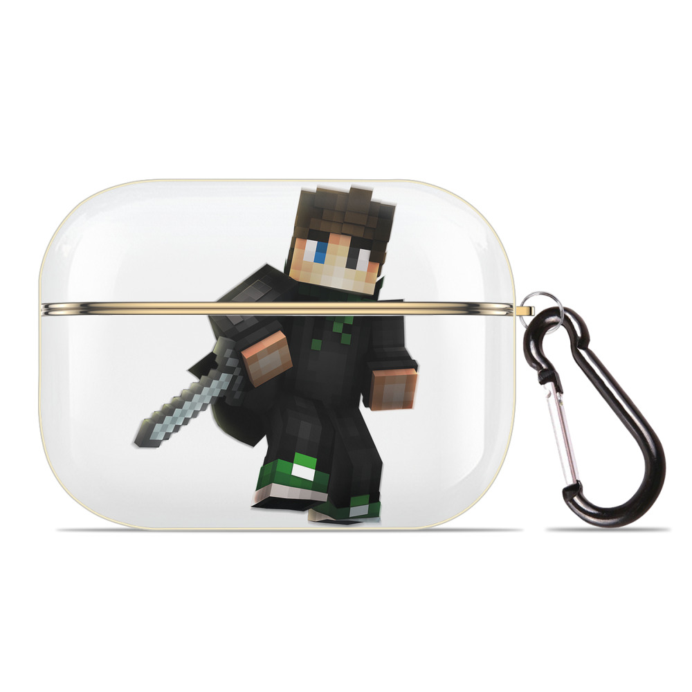 （画像用） マインクラフト ブロックの世界 Minecraft MC Block world 【AirPods Pro用】ハードシェル保護ケース｜耐衝撃・防指紋・カラビナ付き商品仕様