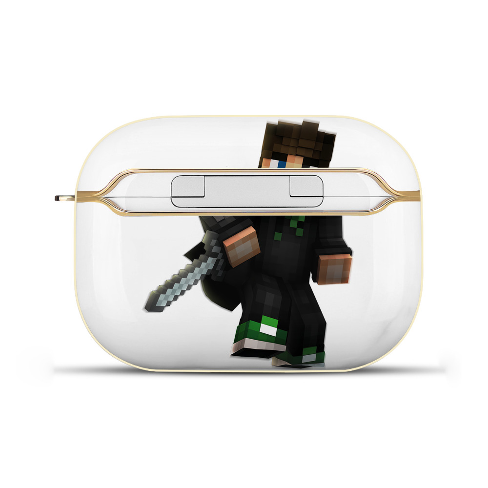 （画像用） マインクラフト ブロックの世界 Minecraft MC Block world 【AirPods Pro用】ハードシェル保護ケース｜耐衝撃・防指紋・カラビナ付き商品仕様