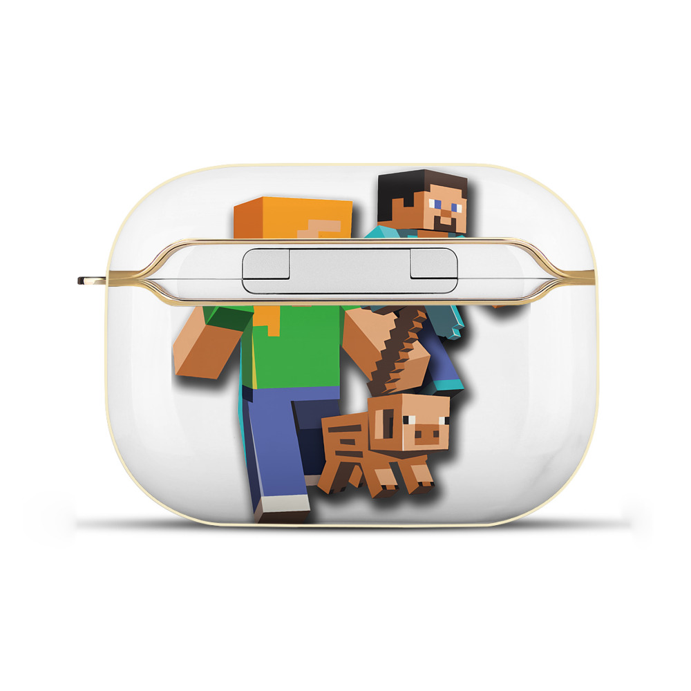 （画像用） マインクラフト ブロックの世界 Minecraft MC Block world 【AirPods Pro用】ハードシェル保護ケース｜耐衝撃・防指紋・カラビナ付き商品仕様