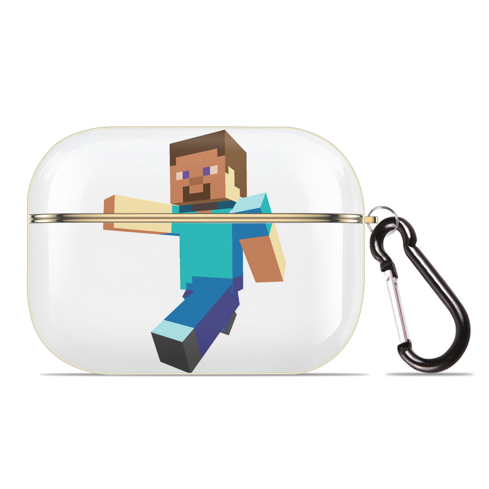 （画像用） マインクラフト ブロックの世界 Minecraft MC Block world 【AirPods Pro用】ハードシェル保護ケース｜耐衝撃・防指紋・カラビナ付き商品仕様