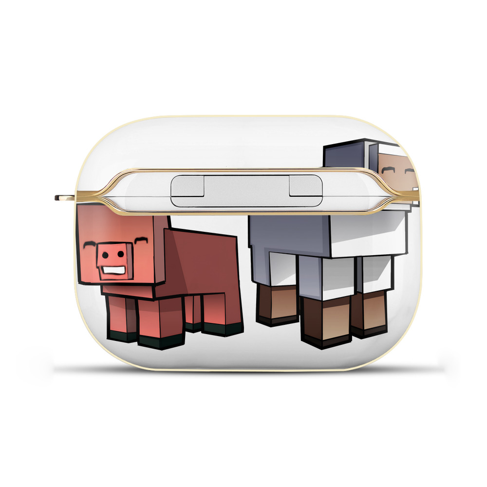 （画像用） マインクラフト ブロックの世界 Minecraft MC Block world 【AirPods Pro用】ハードシェル保護ケース｜耐衝撃・防指紋・カラビナ付き商品仕様