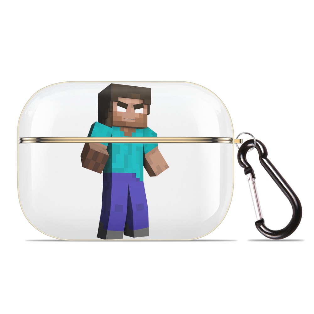 （画像用） マインクラフト ブロックの世界 Minecraft MC Block world 【AirPods Pro用】ハードシェル保護ケース｜耐衝撃・防指紋・カラビナ付き商品仕様