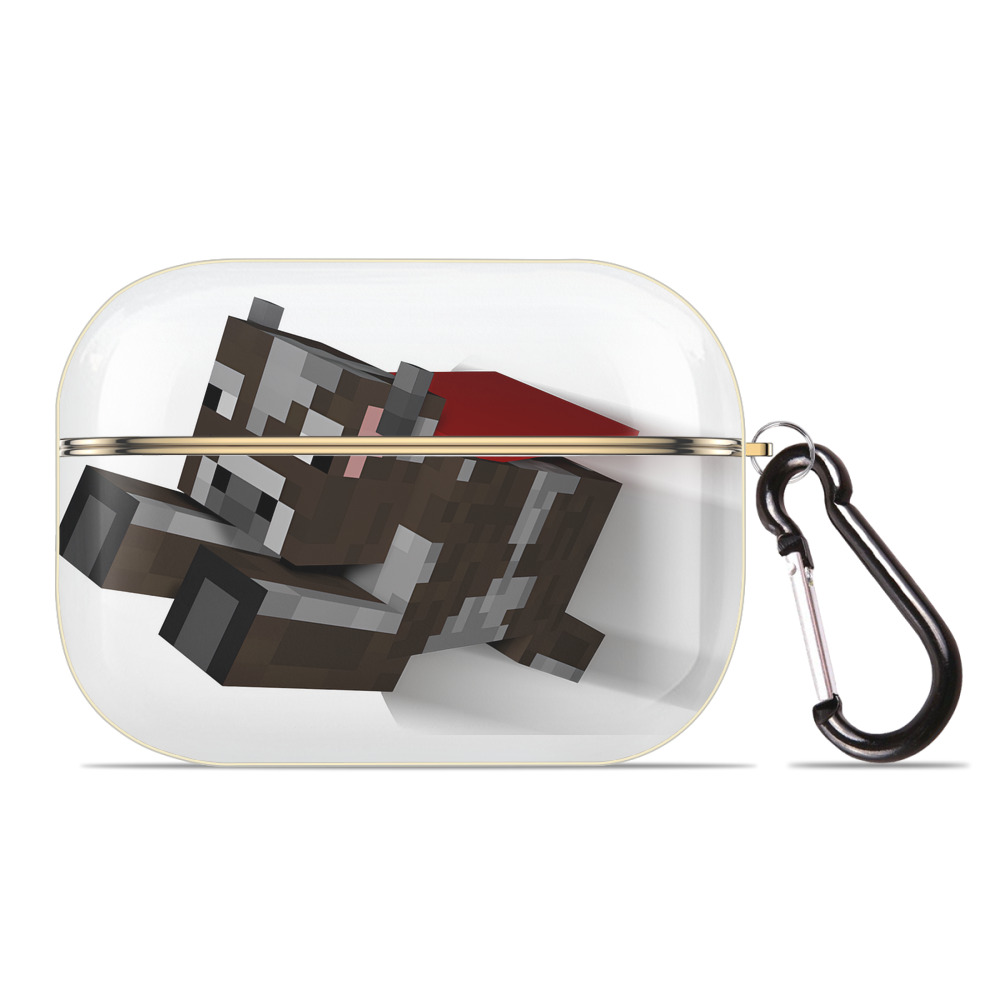 （画像用） マインクラフト ブロックの世界 Minecraft MC Block world 【AirPods Pro用】ハードシェル保護ケース｜耐衝撃・防指紋・カラビナ付き商品仕様