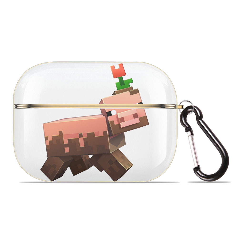 （画像用） マインクラフト ブロックの世界 Minecraft MC Block world 【AirPods Pro用】ハードシェル保護ケース｜耐衝撃・防指紋・カラビナ付き商品仕様