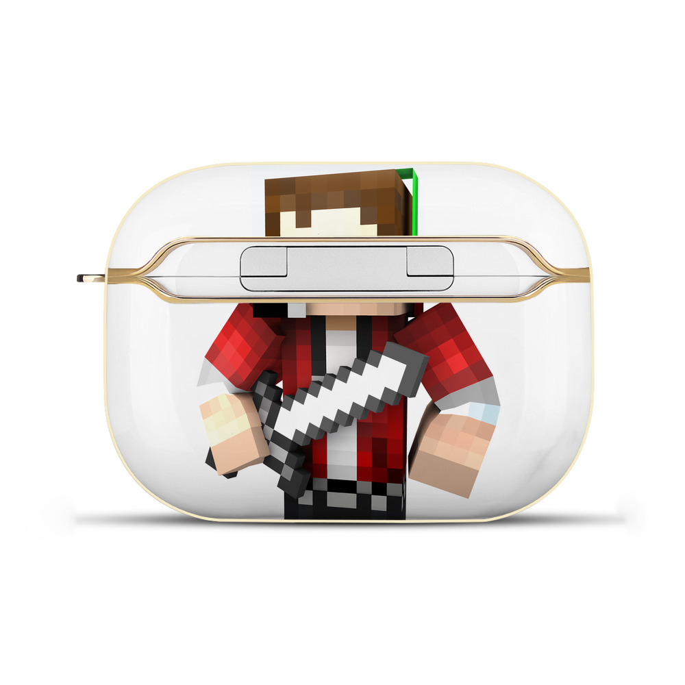 （画像用） マインクラフト ブロックの世界 Minecraft MC Block world 【AirPods Pro用】ハードシェル保護ケース｜耐衝撃・防指紋・カラビナ付き商品仕様