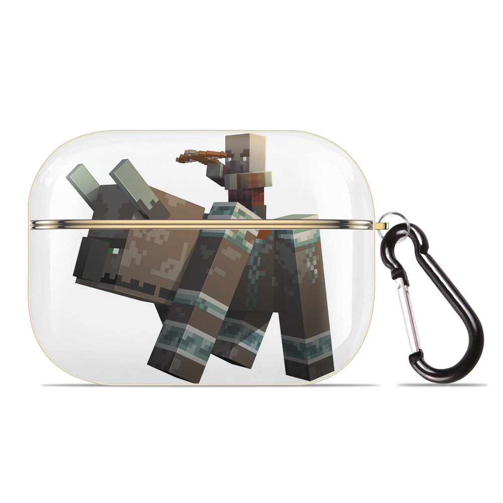 （画像用） マインクラフト ブロックの世界 Minecraft MC Block world 【AirPods Pro用】ハードシェル保護ケース｜耐衝撃・防指紋・カラビナ付き商品仕様