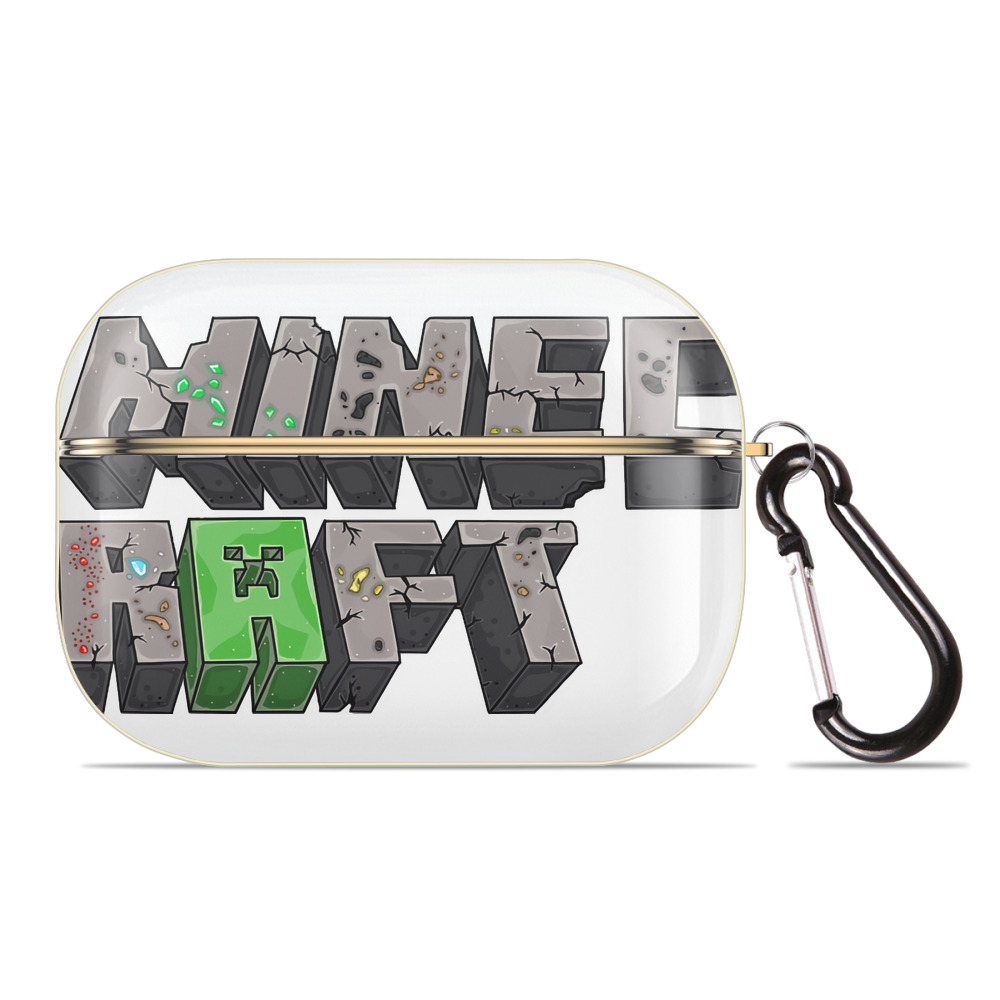 （画像用） マインクラフト ブロックの世界 Minecraft MC Block world 【AirPods Pro用】ハードシェル保護ケース｜耐衝撃・防指紋・カラビナ付き商品仕様