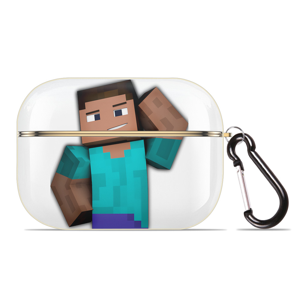 （画像用） マインクラフト ブロックの世界 Minecraft MC Block world 【AirPods Pro用】ハードシェル保護ケース｜耐衝撃・防指紋・カラビナ付き商品仕様